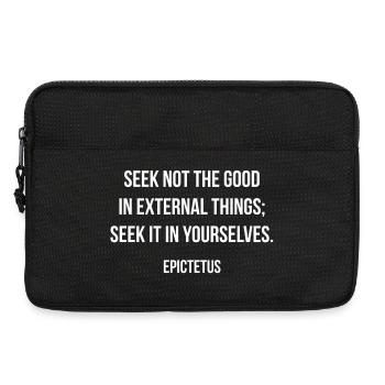 Citation d’Épictète sur la Recherche de la Force Intérieure - Sacoche pour ordinateur portable 13 pouces - noir - Devant