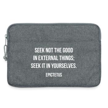 Citation d’Épictète sur la Recherche de la Force Intérieure - Sacoche pour ordinateur portable 13 pouces - gris chiné - Devant