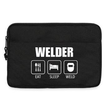 Welder Eat Sleep Repeat Funny Welding Design - Laptop bag 13" - black - Front