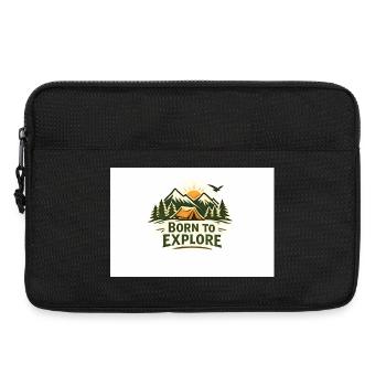 Né pour explorer les aventures en plein air - Sacoche pour ordinateur portable 13 pouces - noir - Devant
