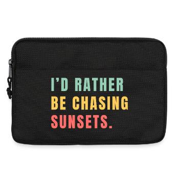 Je préférerais courir après les couchers de soleil - Sacoche pour ordinateur portable 13 pouces - noir - Devant