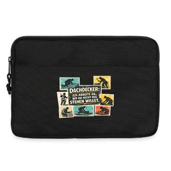 Dachdecker Spruch: Wo du nicht stehen willst - Laptoptasche 13" - Schwarz - Vorne