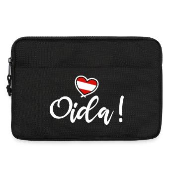 Oida! Österreich Herz I love Austria Dialekt Munda - Laptoptasche 13" - Schwarz - Vorne
