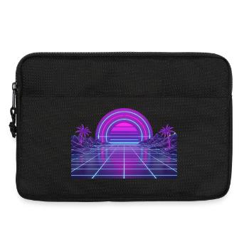 Retro Synthwave Sonnenuntergang Neon Motiv 80er - Laptoptasche 13" - Schwarz - Vorne