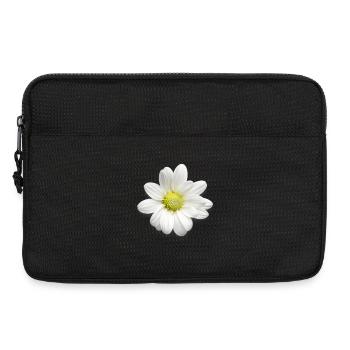 Imprimé de marguerites blanches - Fleurs douces - Marguerites - Sacoche pour ordinateur portable 13 pouces - noir - Devant