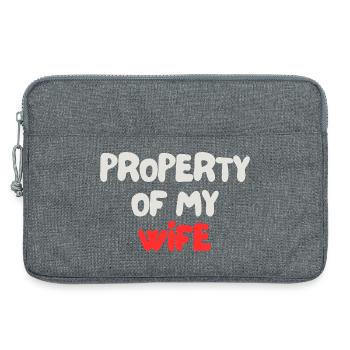 Propriété de ma femme - Sacoche pour ordinateur portable 13 pouces - gris chiné - Devant