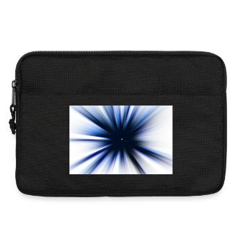 Motif amusant - Effet rayons bleus – Explosion radiale - Sacoche pour ordinateur portable 13 pouces - noir - Devant