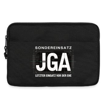  Sondereinsatz JGA – Letzter Einsatz vor der Ehe - Laptoptasche 13" - Schwarz - Vorne
