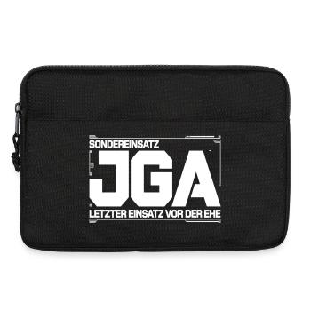  Sondereinsatz JGA – Letzter Einsatz vor der Ehe - Laptoptasche 13" - Schwarz - Vorne