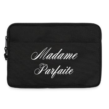 Madame Parfaite Humour Femme blanc - Sacoche pour ordinateur portable 13 pouces - noir - Devant