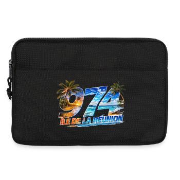 974 Ile de la Reunion Design tropical  - Sacoche pour ordinateur portable 13 pouces - noir - Devant