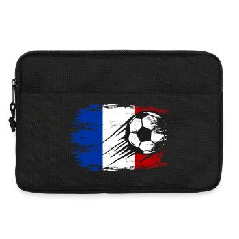 Football drapeau français utilisé - Sacoche pour ordinateur portable 13 pouces - noir - Devant