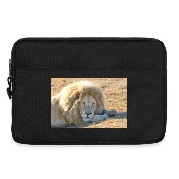 Le repos du lion dans la lumière de la savane - Sacoche pour ordinateur portable 13 pouces - noir - Devant