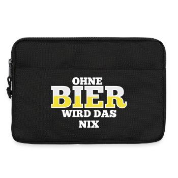 Ohne Bier Wird Das Nix T Shirt - Laptoptasche 13" - Schwarz - Vorne