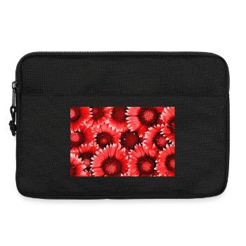 Rote Blütenpracht Muster - Laptoptasche 13" - Schwarz - Vorne