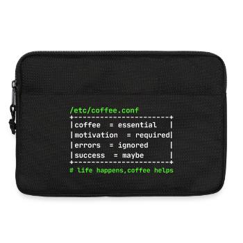 Coffee Config – Développeur Kaffee Design - Sacoche pour ordinateur portable 13 pouces - noir - Devant