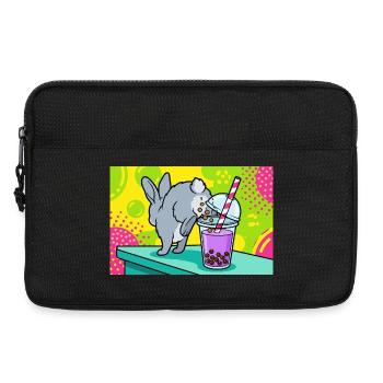 Cute Bunny Funny Boba Bubble Tea - Laptop bag 13" - black - Front