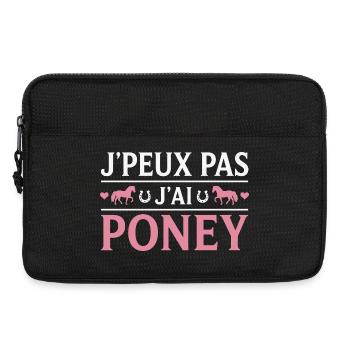 Poney Cadeau humour personnalisé - Sacoche pour ordinateur portable 13 pouces - noir - Devant