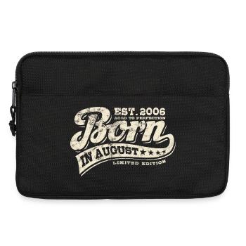 Né en août 2006 - Anniversaire - Cadeau - Sacoche pour ordinateur portable 13 pouces - noir - Devant