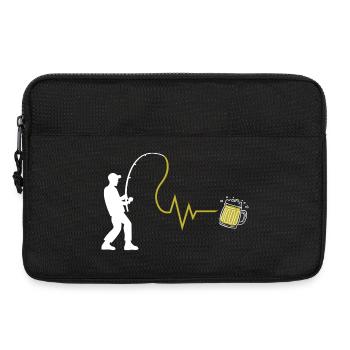 Angler's heart and after-work beer - Laptop bag 13" - black - Front