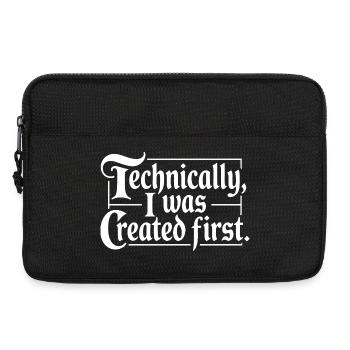 Techniquement, j’ai été créé en premier - Sacoche pour ordinateur portable 13 pouces - noir - Devant