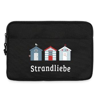 Strandliebe – Maritime Strandhäuser - Laptoptasche 13" - Schwarz - Vorne