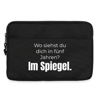 Wo siehst du dich? Im Spiegel – Spruch - Laptoptasche 13" - Schwarz - Vorne