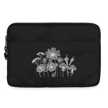 Blüten Silhouette Florale Konturen - Laptoptasche 13" - Schwarz - Vorne