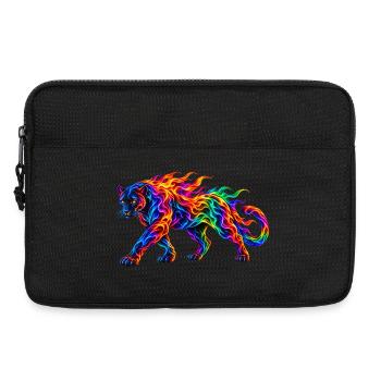 Regenbogen-Brennende Panther - Laptoptasche 13" - Schwarz - Vorne