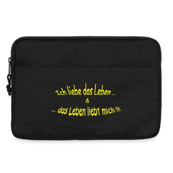 Ich-liebe-das-Leben-gelb - Laptoptasche 13" - Schwarz - Vorne