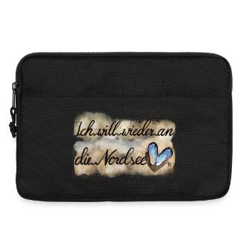 Nordsee Leidenschaft Herz - Laptoptasche 13" - Schwarz - Vorne