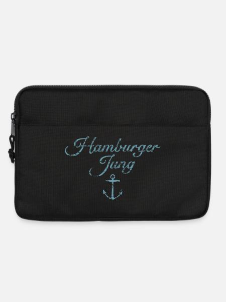 Hamburger Jung (Vintage Hellblau) Hamburg Anker - Laptoptasche 13" - Schwarz