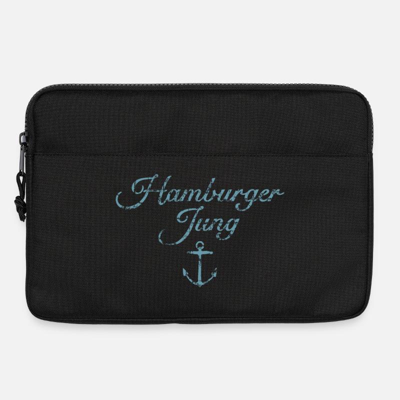 Hamburger Jung (Vintage Hellblau) Hamburg Anker - Laptoptasche 13" - Schwarz