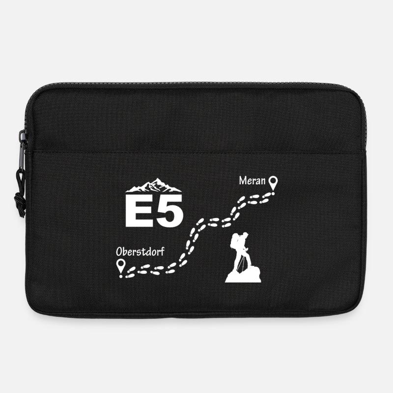 E5 Alpenüberquerung - Laptoptasche 13" - Schwarz