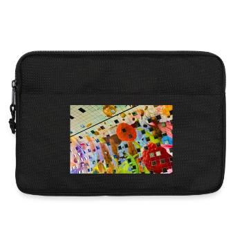 Cheerful colored floral décor design - Laptop bag 13" - black - Front