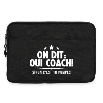 On Dit Ouii Coach Humour Coaching Sportif Cadeau - Sacoche pour ordinateur portable 13 pouces - noir - Devant