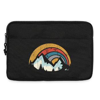 Retro Mountain Sunset Arc - Laptop bag 13" - black - Front