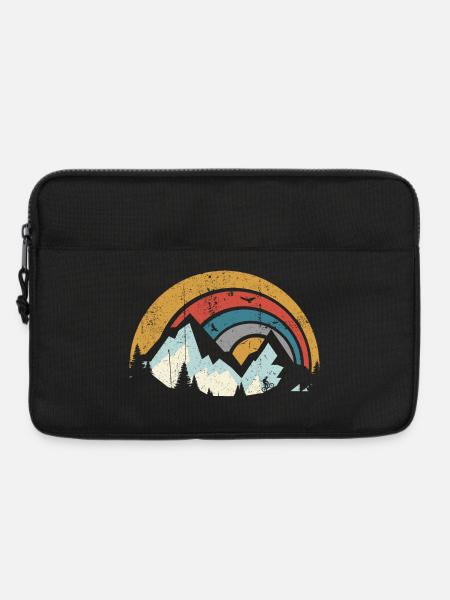 Retro Mountain Sunset Arc - Laptoptasche 13" - Schwarz