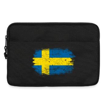 Drapeau suédois du Brush - Sacoche pour ordinateur portable 13 pouces - noir - Devant
