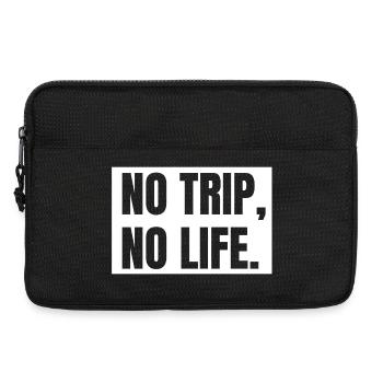 no trip, no life, travel, travel, around the world - Laptop bag 13" - black - Front