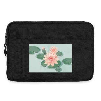 Water lily blossoms with bud in water lily pond - Laptop bag 13" - black - Front