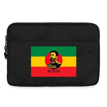 REGGAE FLAG - HAILE SELASSIE - JAH RASTAFARI - Laptop bag 13" - black - Front
