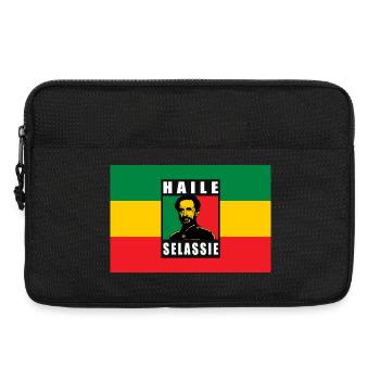 REGGAE RASTA FLAG - SELASSIE I - JAH RASTAFARI - Laptop bag 13" - black - Front