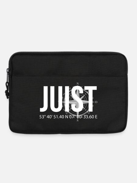 Koordinaten Juist - Laptoptasche 13" - Schwarz
