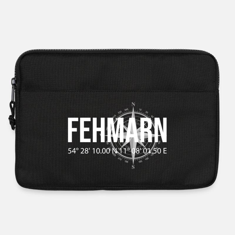 Koordinaten Fehmarn - Laptoptasche 13" - Schwarz