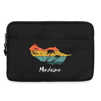 Madère carte contour Portugal vacances rétro vintage - Sacoche pour ordinateur portable 13 pouces - noir - Devant