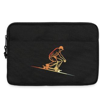 Skateboard Style rétro - Sacoche pour ordinateur portable 13 pouces - noir - Devant
