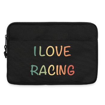 I Love Racing: Pastel Hand Lettering - Laptop bag 13" - black - Front