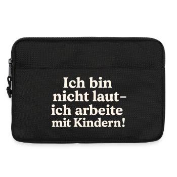 Ich bin nicht laut (hellbeige) - Laptoptasche 13" - Schwarz - Vorne