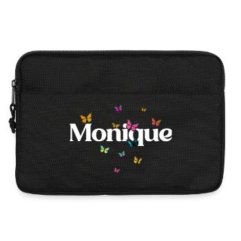 Beau prénom de fille avec des papillons MONIQUE - Sacoche pour ordinateur portable 13 pouces - noir - Devant